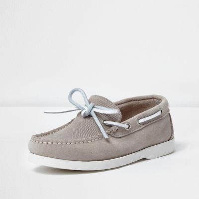 Boys stone suede boat shoes